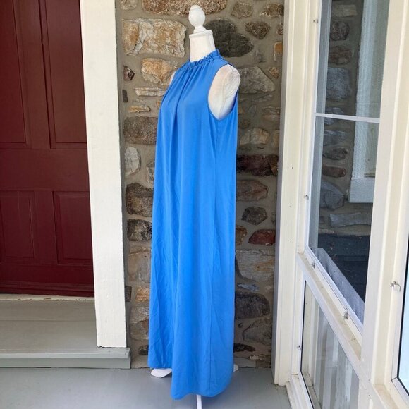 Sail to Sable Ruffle Neck Emma Maxi Dress Hydrandea Blue $248 Women’s XL - Picture 9 of 12